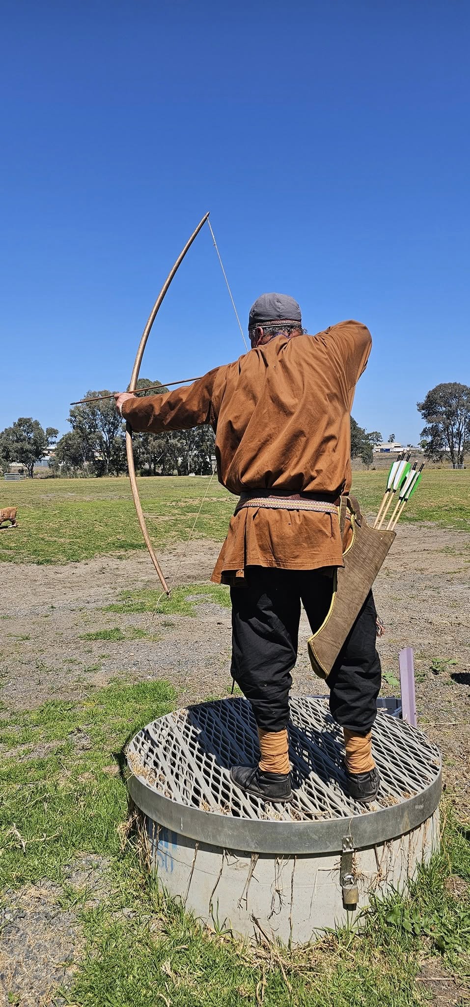 Archery line during practice